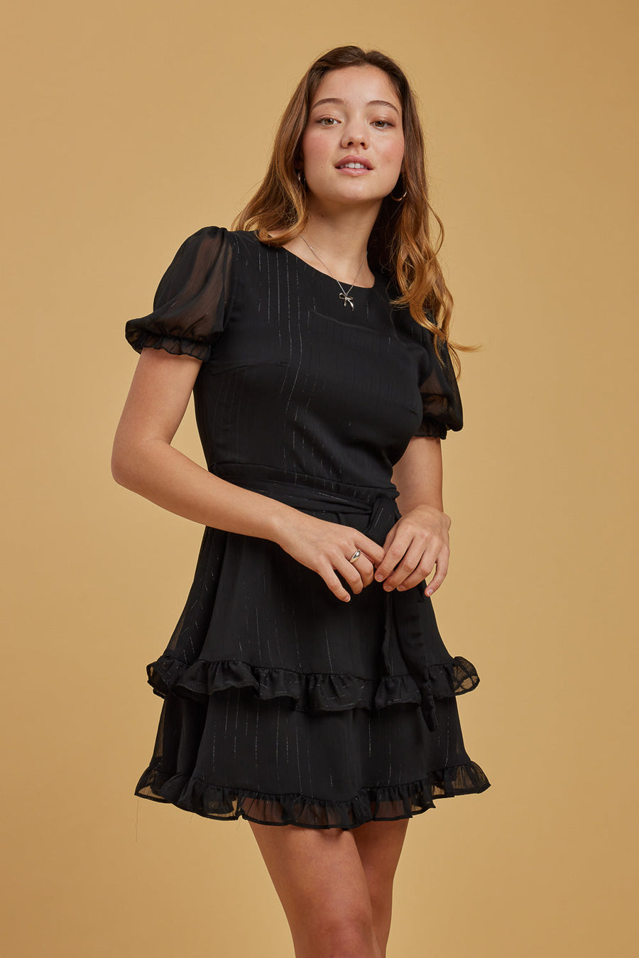 Black Tier Skirt Animal Dress - Trixxi Wholesale