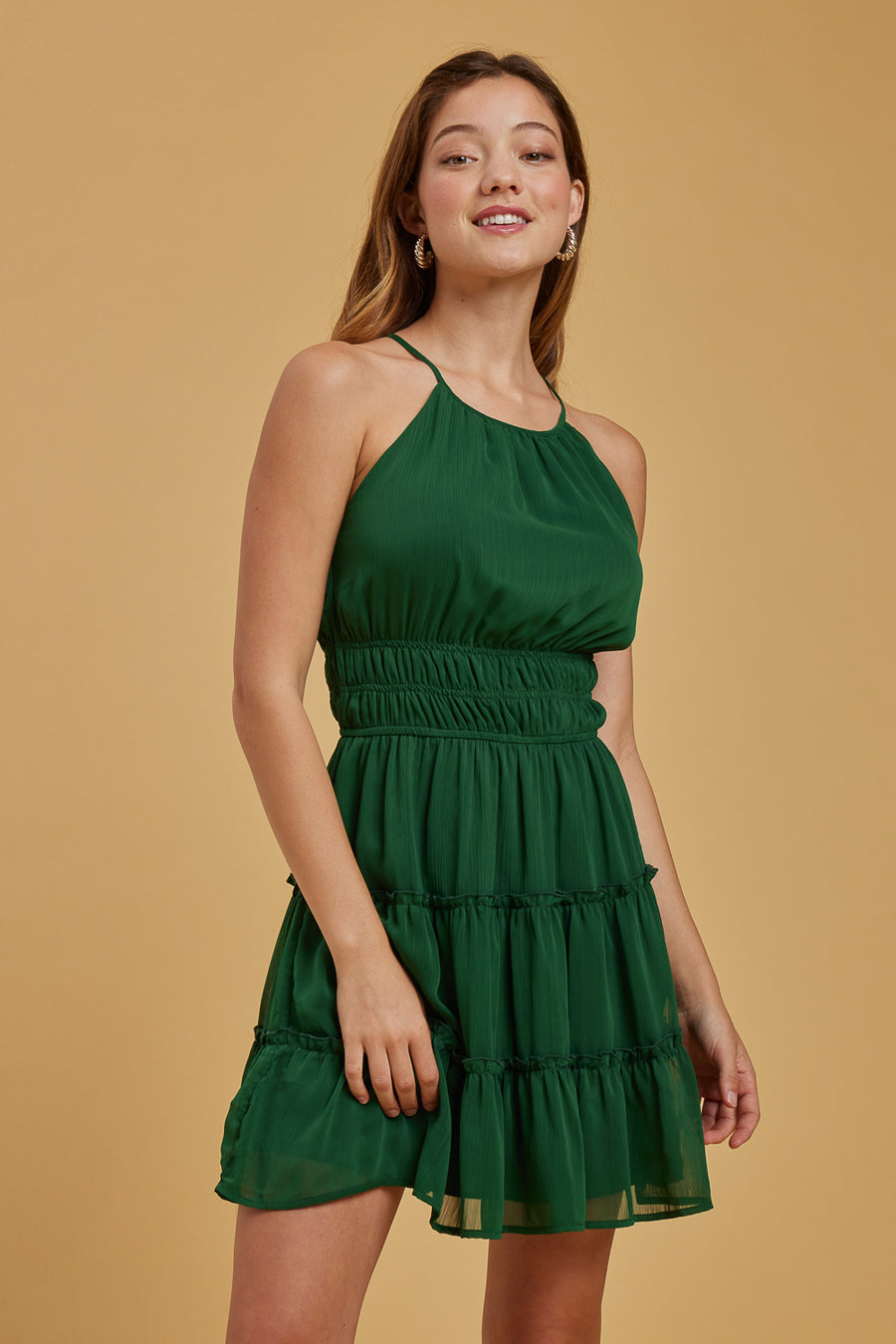 Emerald Halter Dress - Trixxi Wholesale