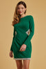 Emerald Long Sleeve Cut Out Dress - Trixxi Wholesale