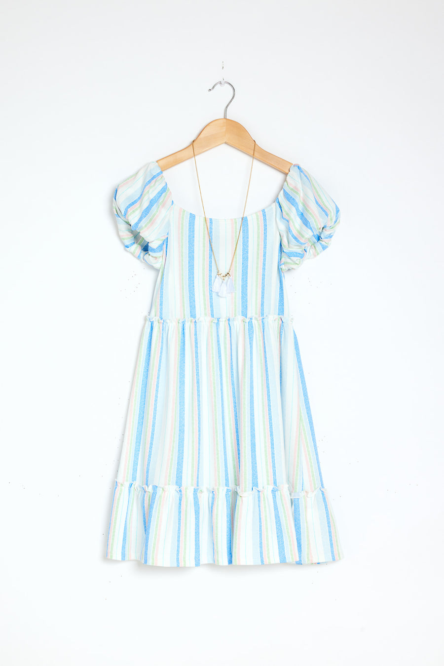 Kids Off-White Blue Scrunchy Knit Dress - Trixxi Wholesale
