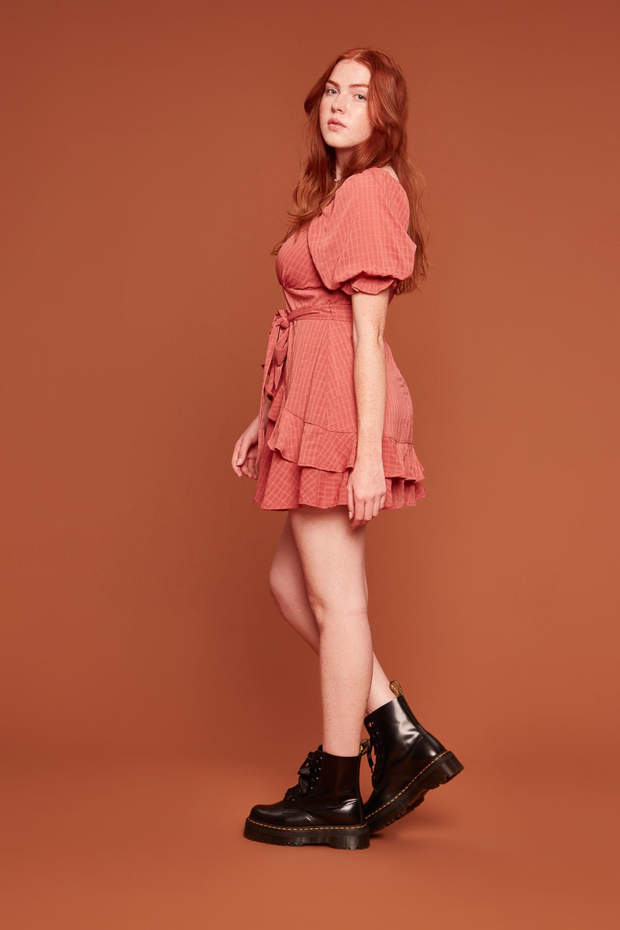 Rose Short Sleeve Ruffle Dress - Trixxi Wholesale