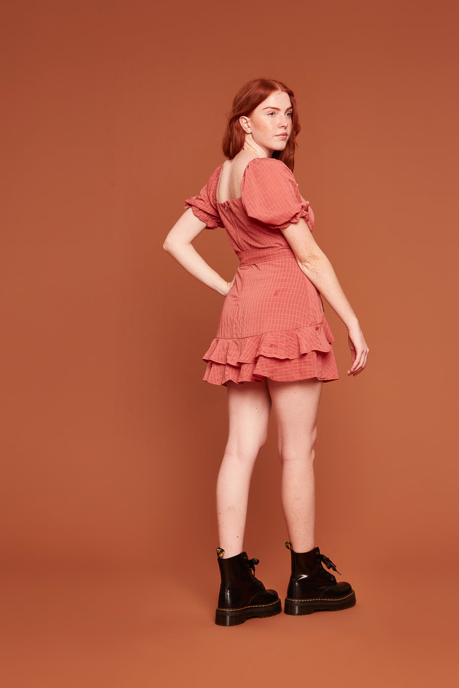 Rose Short Sleeve Ruffle Dress - Trixxi Wholesale