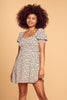Short Sleeve White Floral Dress - Trixxi Wholesale