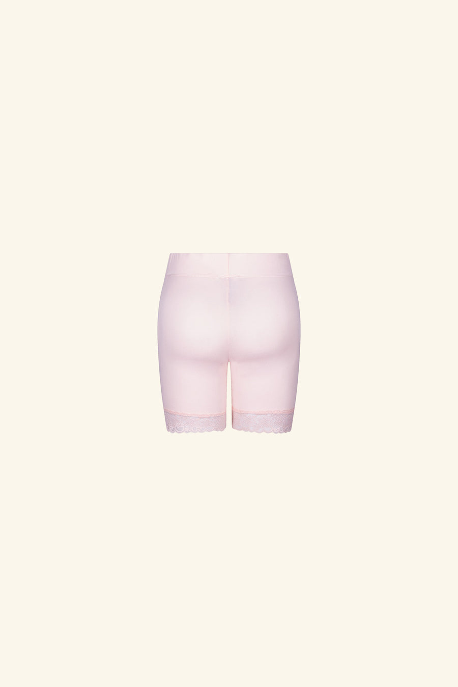 Blush Lace Trim Biker Shorts - Trixxi Wholesale