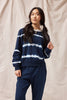 Navy and White Lounge Sweatshirt - Trixxi Wholesale