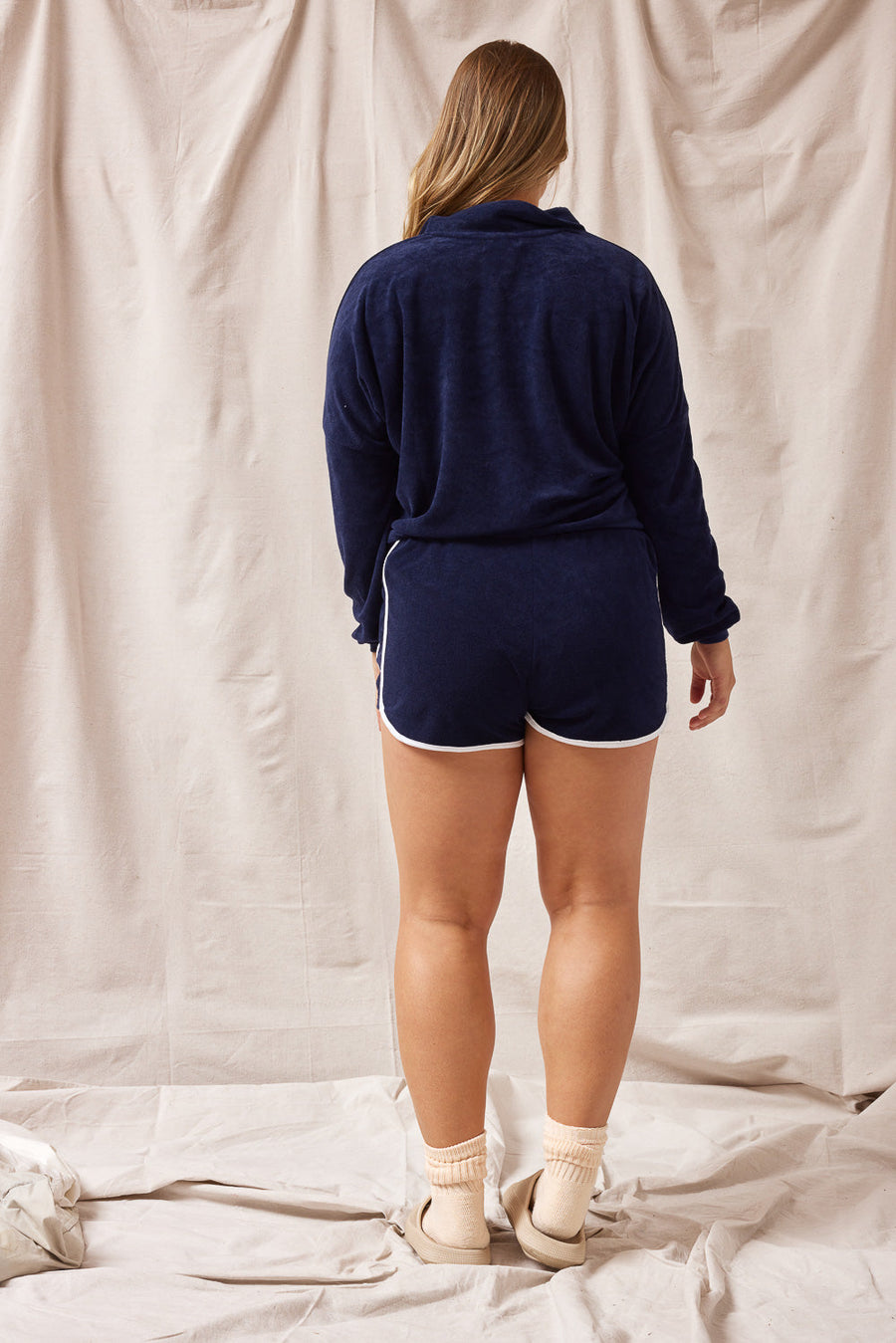 Navy Terry Pullover - Trixxi Wholesale