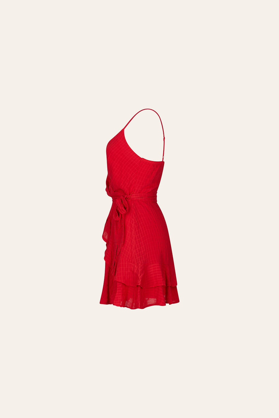 Tango Red Strappy Ruffle Wrap Dress - Trixxi Wholesale